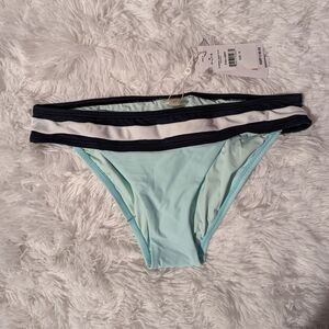 NWT PILYQ Aquamarine Banded Bikini Bottom Size Medium